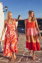 Sunset Escape Print Maxi Dress - Orange