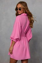 Cute and Delightful Short Sleeve Shirt Mini Dress
