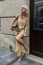 Mood of Forever Cotton High-Slit Maxi Dress