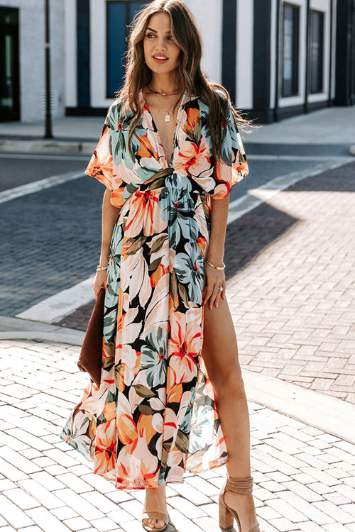 Uniquely You V-Neck Print Maxi Dress