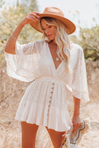 Enchanted Date Lace V-Neck Mini Dress - 7 Colors