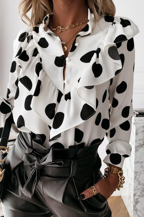 Charming Wishes Dotted Ruffle Top