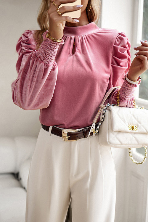 Completely Captivated Velvet Tie-Back Long Sleeve Top