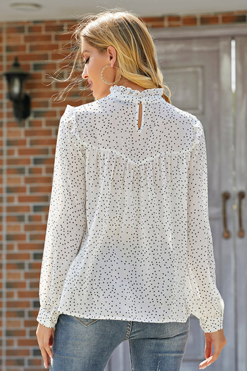 Rules Of Love Story Ruffled Dot Top