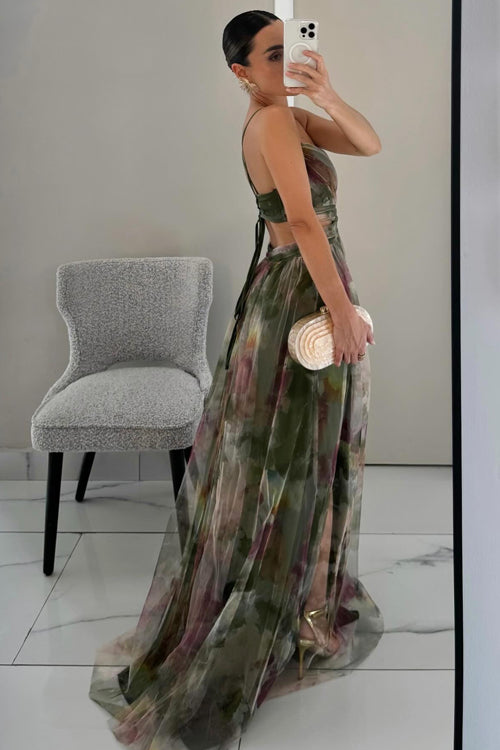 Enchant My Affection Print Maxi Dress