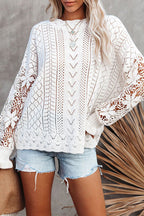 Own The Look Lace Hollow-Out Knit Sweater