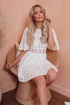 Muse in Disguise White Lace Backless Mini Dress