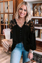Reverie Lace Embroidery Button Up Top