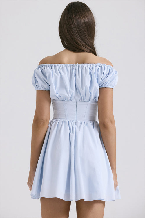 Happiest Hour Puff Sleeves Skater Mini Dress