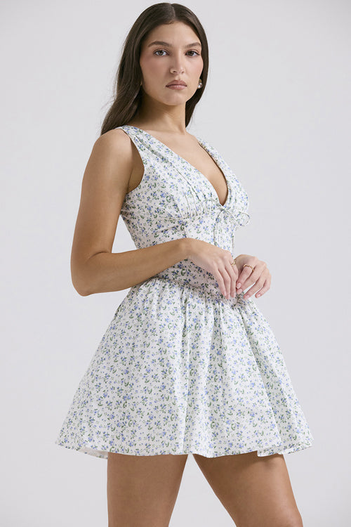 Regal Charmer Print Sleeveless Mini Dress