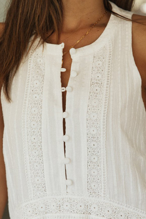 Delightful Nature White Lace Babydoll Mini Dress