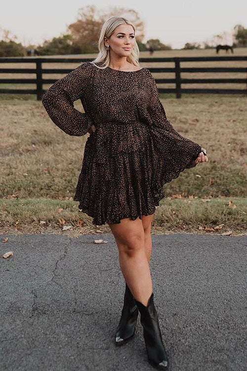 Affection You So Print Flare Mini Dress