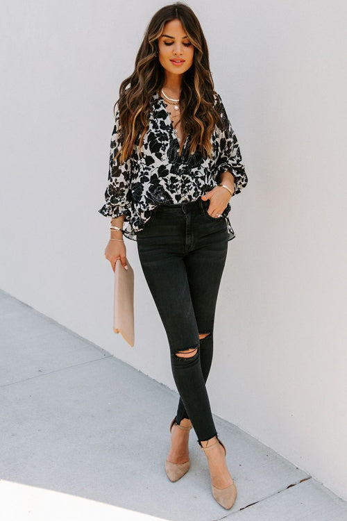 Enchanted Days Button Up Printed Top