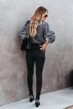 Western Escape Denim Button Down Long Sleeve Top