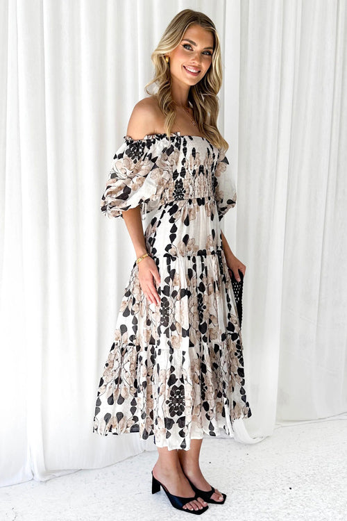 Just Feels Right Smocked Puff Sleeve Maxi Dress