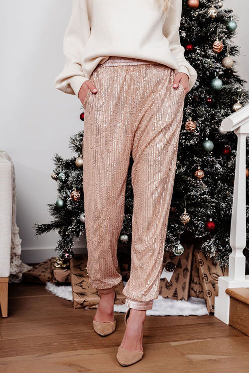 Festive Ready Golden Sequin Pants