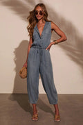Breezy Sophistication Denim Sleeveless Jumpsuit