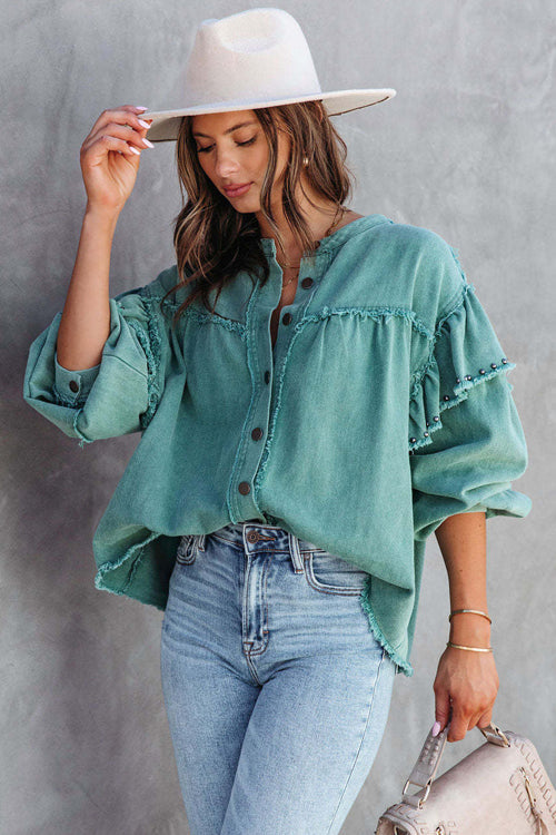 Your Finest Ruffled Rivet Shacket