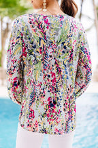 Express Your Heart Print Balloon Sleeve Top