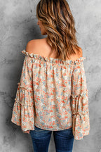 Start The Trend Off Shoulder Printed Top