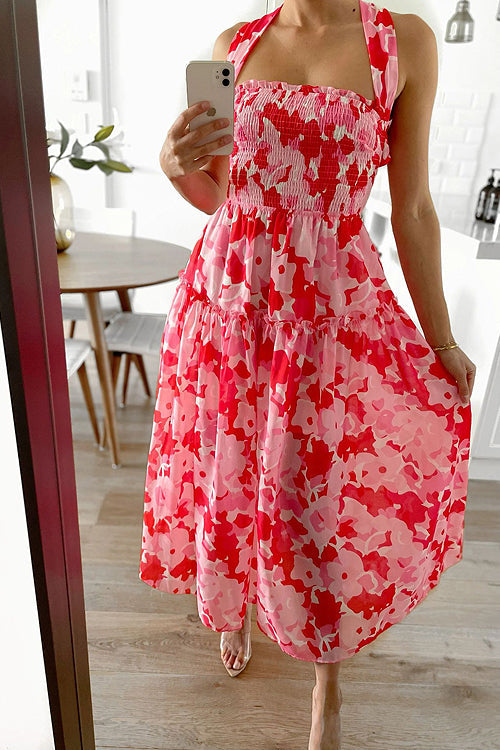 Wrapped In Romance Printed Backless Maxi Dress