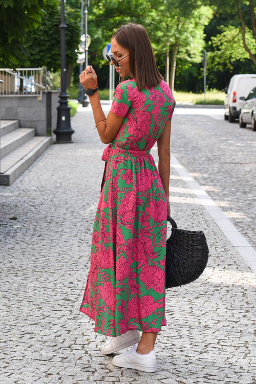 Do What You Affection Print High-Slit Maxi Dress
