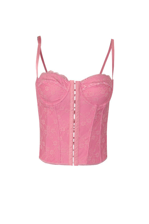 Keep Me Close Lace Backless Bustier Corset Crop Top