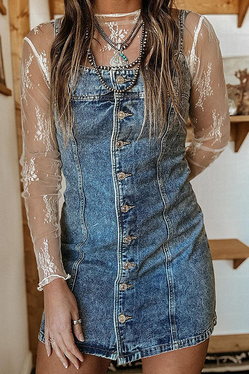 Uniquely Beloved Medium Wash Denim Mini Dress