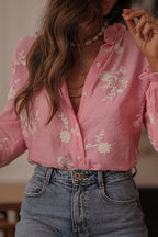 Easygoing Polished Floral Embroidery Top