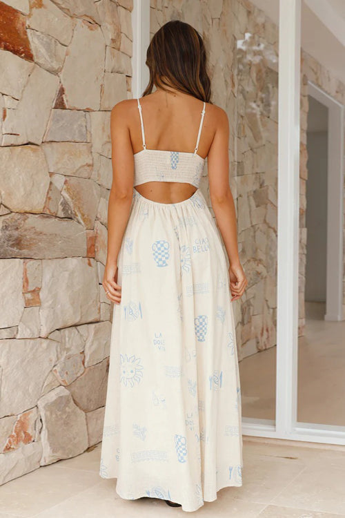 Living Is Effortless Sleeveless Printed Maxi Dress