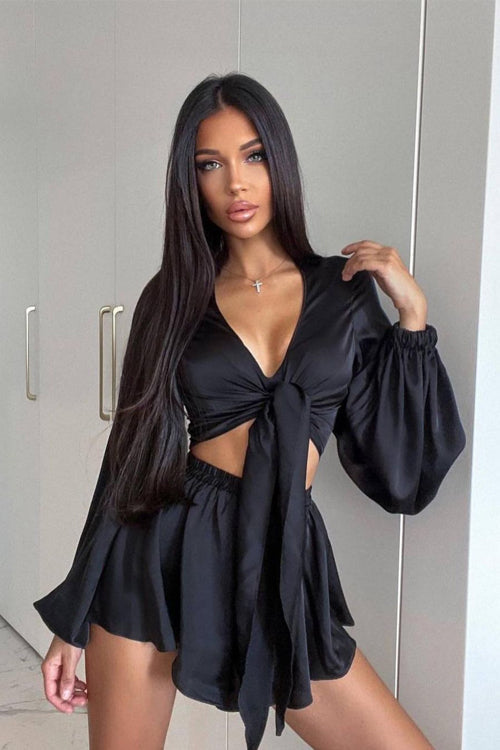 In Your Reveries Tied-Up Long Sleeve Suit