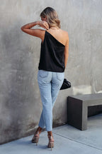 Effortless Endeavor One Shoulder Cami Top