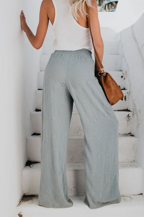 Taking a Vacation Wide Leg Smocked Pants
