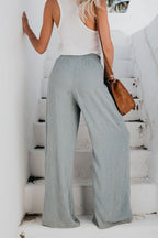 Taking a Vacation Wide Leg Smocked Pants