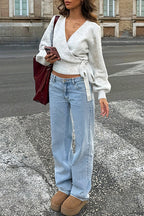 Popular Muse Wrap Sweater Top