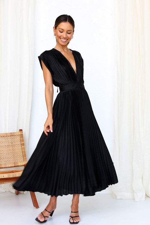 A New Day V-Neck Pleated Midi Dress