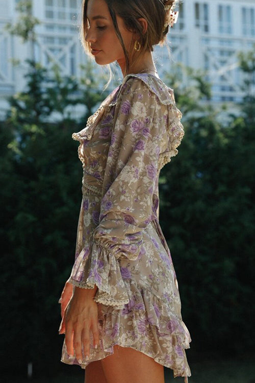 Exceptionally Polished Floral Print Backless Mini Dress