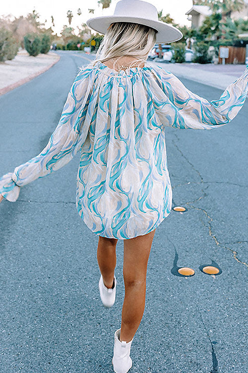 Delightful One Print Smocked Top