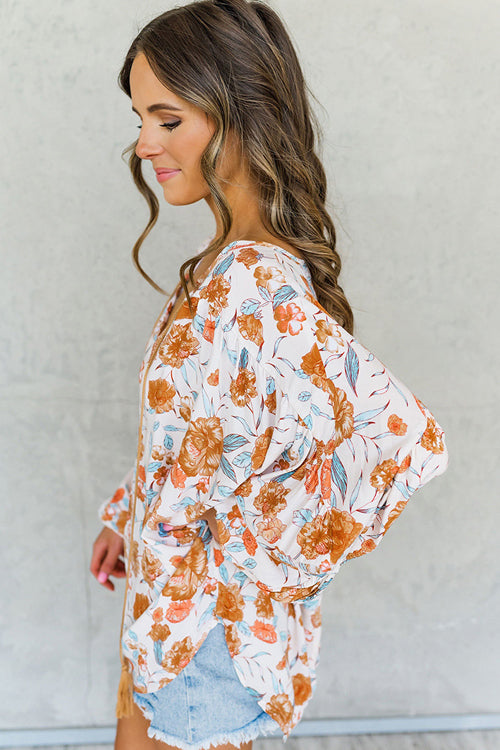 Keep Close Printed Long Sleeve Top