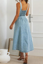 Delightful Charmer Button Down Sleeveless Midi Dress