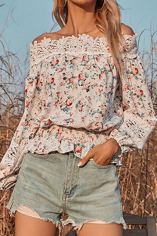 Hot Muse Summer Printed Lace Top