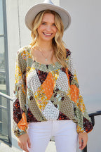 Radiance And Brains Print Long Sleeve Top