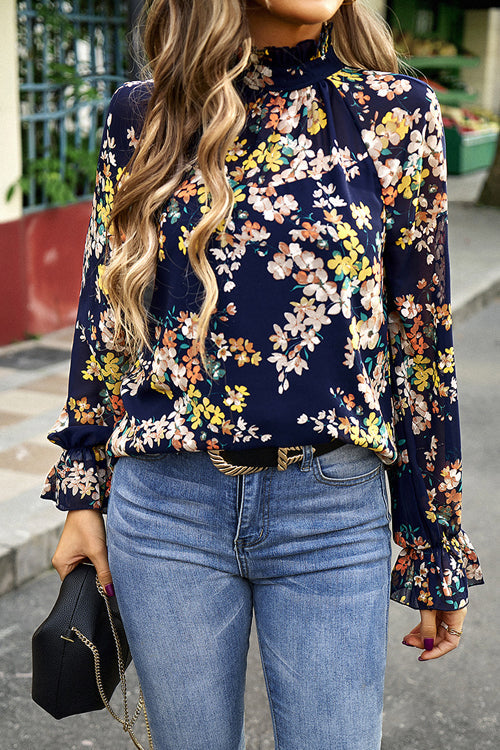 Meet You There Floral Print Long Sleeve Top