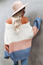 Sunlit Days Striped Off Shoulder Knit Sweater
