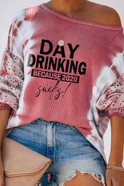 Never Better Tie-Dye Hollow-Out Knit Top