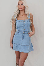 Trending Mood Pocket Denim Mini Dress