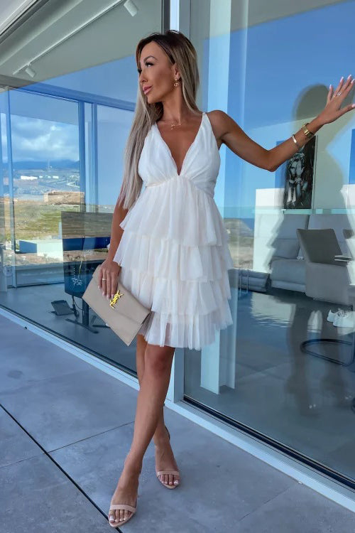 Amazing Evening Layered Tulle Mini Dress