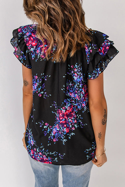 A True Radiance Boho Print Short Sleeve Top