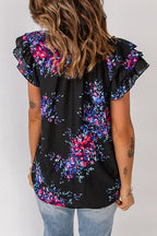 A True Radiance Boho Print Short Sleeve Top