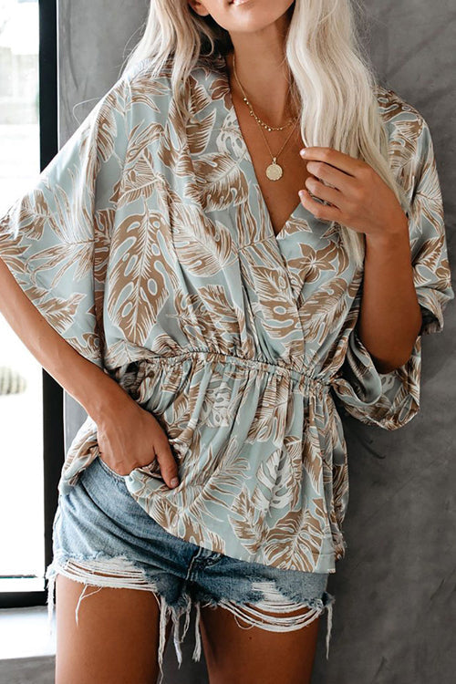 Close At Heart Floral Print Wrap Top